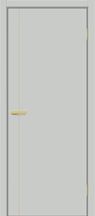 Дверь межкомнатная Браво-0.10.П (SG:P3) ПЭТ Grey Silk, золотые матовые вставки, глухая, каркасно-щитовая