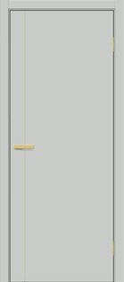 Дверь межкомнатная Браво-0.10.П (SG:P3) ПЭТ Grey Silk, золотые матовые вставки, глухая, каркасно-щитовая
