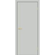 Дверь межкомнатная Браво-0.10.П (SG:P3) ПЭТ Grey Silk, золотые матовые вставки, глухая, каркасно-щитовая