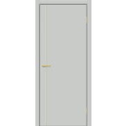 Дверь межкомнатная Браво-0.10.П (SG:P3) ПЭТ Grey Silk, золотые матовые вставки, глухая, каркасно-щитовая