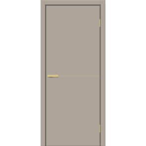 Дверь межкомнатная Браво-0.21.П (SG:P3) ПЭТ Clay Silk, золотые матовые вставки, глухая, каркасно-щитовая