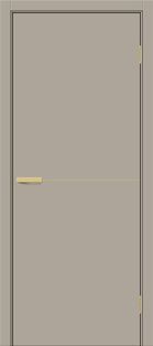 Дверь межкомнатная Браво-0.21.П (SG:P3) ПЭТ Clay Silk, золотые матовые вставки, глухая, каркасно-щитовая