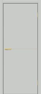 Дверь межкомнатная Браво-0.21.П (SG:P3) ПЭТ Grey Silk, золотые матовые вставки, глухая, каркасно-щитовая