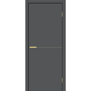 Дверь межкомнатная Браво-0.21.П (SG:P3) ПЭТ Stormy Silk, золотые матовые вставки, глухая, каркасно-щитовая