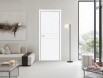 Дверь межкомнатная Браво-0.24.П (SG:P3) ПЭТ, White Silk, глухая, каркасно-щитовая