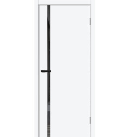 Дверь межкомнатная Браво-0.40 П ПЭТ, White Silk, глухая, mirox grey, каркасно-щитовая