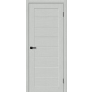 Дверь межкомнатная Браво-20/2 (GS) ПЭТ Grey Silkwood, глухая, декор grey silk, царговая