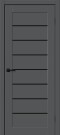 Дверь межкомнатная Браво-22 ПЭТ, Stormy Silk, остекленная, black shine, царговая