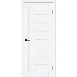 Дверь межкомнатная Браво-29 ПЭТ White Silkwood, остекленная, magic fog, кромка нет, царговая