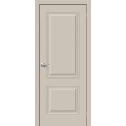 Дверь межкомнатная Классик-12 ПЭТ, Cream Silk, глухая, царговая
