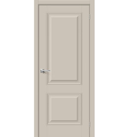 Дверь межкомнатная Классик-12 ПЭТ, Cream Silk, глухая, царговая
