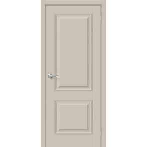 Дверь межкомнатная Классик-12 ПЭТ, Cream Silk, глухая, царговая