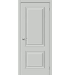 Дверь межкомнатная Классик-12 ПЭТ Grey Silk, глухая, без кромки, царговая