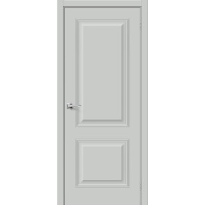 Дверь межкомнатная Классик-12 ПЭТ, Grey Silk, глухая, царговая