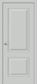 Дверь межкомнатная Классик-12 ПЭТ Grey Silk, глухая, декор багет, царговая