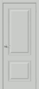 Дверь межкомнатная Классик-12 ПЭТ Grey Silk, глухая, без кромки, царговая