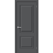 Дверь межкомнатная Классик-12 ПЭТ Stormy Silk, глухая, декор багет, кромка нет, царговая
