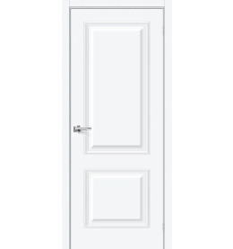 Дверь межкомнатная Классик-12 ПЭТ, White Silk, глухая, царговая