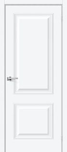 Дверь межкомнатная Классик-12 ПЭТ White Silk, глухая, без кромки, царговая