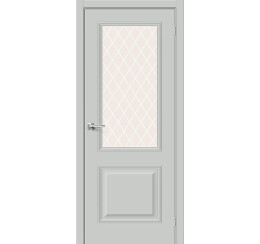 Дверь межкомнатная «Классик-13» Grey Silk стекло White Сrystal