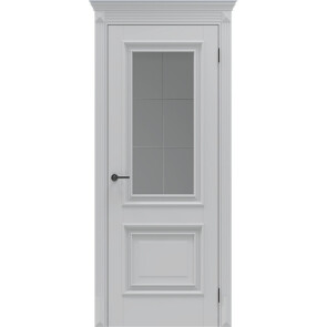 Дверь межкомнатная Классико-13.1 ПЭТ, Shellac Grey, остекленная, царговая