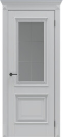 Дверь межкомнатная Классико-13.1 FlexEmal(PET) Shellac Grey, остекленная, milling grey i, царговая