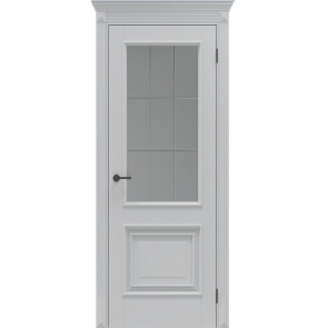 Дверь межкомнатная Классико-13.11 ПЭТ, Shellac Grey, остекленная, царговая