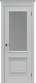 Дверь межкомнатная Классико-13.11 FlexEmal(PET) Shellac Grey, остекленная, milling grey ii, царговая