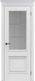 Дверь межкомнатная Классико-13.11 FlexEmal(PET) Shellac White, остекленная, milling white ii, царговая