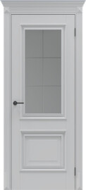 Дверь межкомнатная Классико-13.2 FlexEmal(PET) Shellac Grey, остекленная, milling grey i, царговая