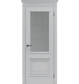Дверь межкомнатная Классико-13.21 ПЭТ, Shellac Grey, остекленная, царговая