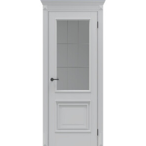 Дверь межкомнатная Классико-13.21 ПЭТ, Shellac Grey, остекленная, царговая