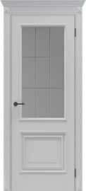 Дверь межкомнатная Классико-13.21 FlexEmal(PET) Shellac Grey, остекленная, milling grey ii, царговая