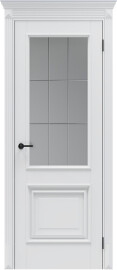 Дверь межкомнатная Классико-13.21 FlexEmal(PET) Shellac White, остекленная, milling white ii, царговая