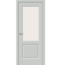 Дверь межкомнатная Неоклассик-33 ПЭТ, Grey Silk, остекленная, рифлёное стекло magic moru, царговая