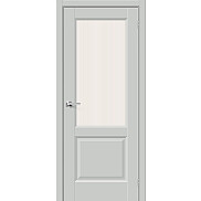 Дверь межкомнатная Неоклассик-33 ПЭТ Grey Silk, остекленная, рифлёное стекло magic moru, царговая