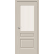Дверь межкомнатная Неоклассик-35 ПЭТ, Cream Silk, остекленная, рифлёное стекло magic moru, царговая