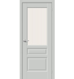 Дверь межкомнатная Неоклассик-35 ПЭТ, Grey Silk, остекленная, рифлёное стекло magic moru, царговая