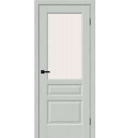 Дверь межкомнатная Неоклассик-35 ПЭТ, Grey Silkwood, остекленная, рифлёное стекло magic moru, царговая