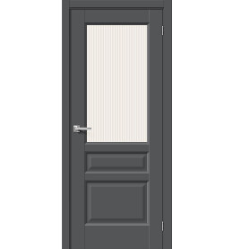 Дверь межкомнатная Неоклассик-35 ПЭТ, Stormy Silk, остекленная, рифлёное стекло magic moru, царговая