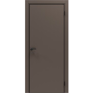 Дверь межкомнатная Порта-50 4AB ПЭТ Keramik Brown, глухая, кромка алюминиевая черная матовая, каркасно-щитовая