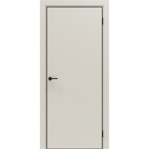 Дверь межкомнатная Порта-50 4AB ПЭТ, Keramik Valse в комплекте с врезанной черной магнитной защелкой, глухая, кромка алюминиевая черная матовая, каркасно-щитовая