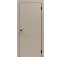 Дверь межкомнатная Порта-50.1 4AB Эксимер(ПЭТ) Keramik Beige, глухая, кромка алюминиевая черная, каркасно-щитовая