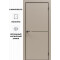 Дверь межкомнатная Порта-50.1 4AB ПЭТ, Keramik Beige в комплекте с врезанной черной магнитной защелкой, глухая, кромка алюминиевая черная матовая, каркасно-щитовая
