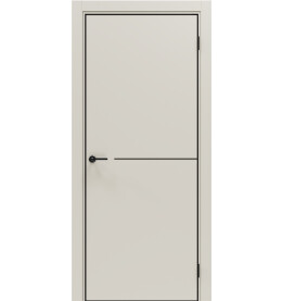 Дверь межкомнатная Порта-50.1 4AB ПЭТ, Keramik Valse в комплекте с врезанной черной магнитной защелкой, глухая, кромка алюминиевая черная матовая, каркасно-щитовая