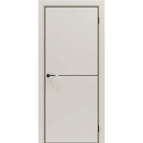 Дверь межкомнатная Порта-50.1 4AB ПЭТ, Keramik Valse в комплекте с врезанной черной магнитной защелкой, глухая, кромка алюминиевая черная матовая, каркасно-щитовая