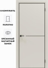 Дверь межкомнатная Порта-50.1 4AB ПЭТ, Keramik Valse в комплекте с врезанной черной магнитной защелкой, глухая, кромка алюминиевая черная матовая, каркасно-щитовая