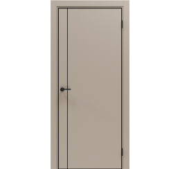 Дверь межкомнатная Порта-50.11 4AB Эксимер(ПЭТ) Keramik Beige, глухая, кромка алюминиевая черная, каркасно-щитовая