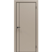 Дверь межкомнатная Порта-50.11 4AB ПЭТ, Keramik Beige в комплекте с врезанной черной магнитной защелкой, глухая, кромка алюминиевая черная матовая, каркасно-щитовая