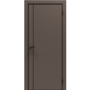 Дверь межкомнатная Порта-50.11 4AB ПЭТ Keramik Brown, глухая, кромка алюминиевая черная матовая, каркасно-щитовая